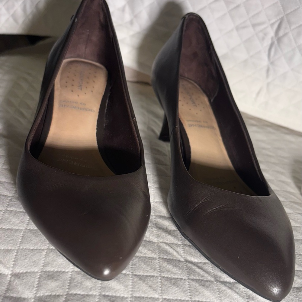 Rockport Dark Brown Pumps Medium High Heels with adiPRENE by Adidas for Comfort - Picture 2 of 16